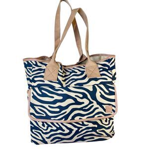 Animal Print Canvas Craft Tote Sturdy Dual Handle Multiple Pockets Roomy
